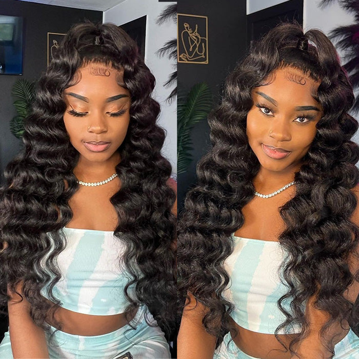 Loose Deep Wave Bundles with Closure Peruvian Hair Bundles with Closure Remy 100% Human Hair Bundles with 4X4 lace Closure