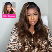 Pre All Everything Ready Go Highlights Ombre Brown 13X4 Pre Cut HD Lace Straight/Body Wave Glueless Wigs 180% Density