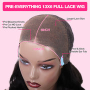 Glueless 13X6 Pre-All Glueless Wig Put On & Go Straight Human Hair Wig Pre-Bleached Tiny Knots Pre-Plucked Natural Hairline