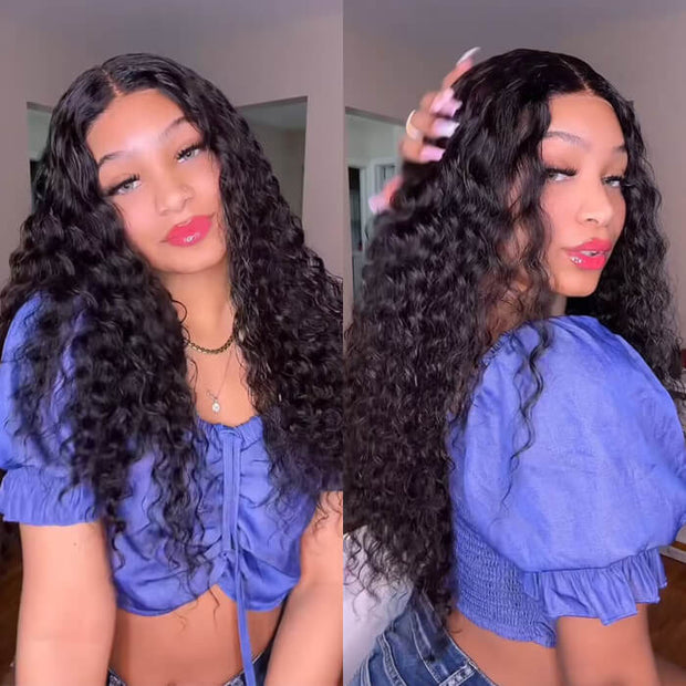 Two 220% Long Wigs| 8X5 Pre Cut Lace Water Wave Wig+8X5 Pre Cut Lace Brown Body Wave