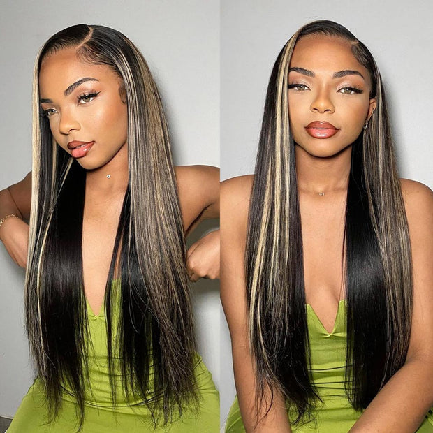 2 Wigs=$189|20 Inches 8X5 HD Lace Highlight Straight Wig+22 Inches 8x5 HD Lace Body Wave Wig