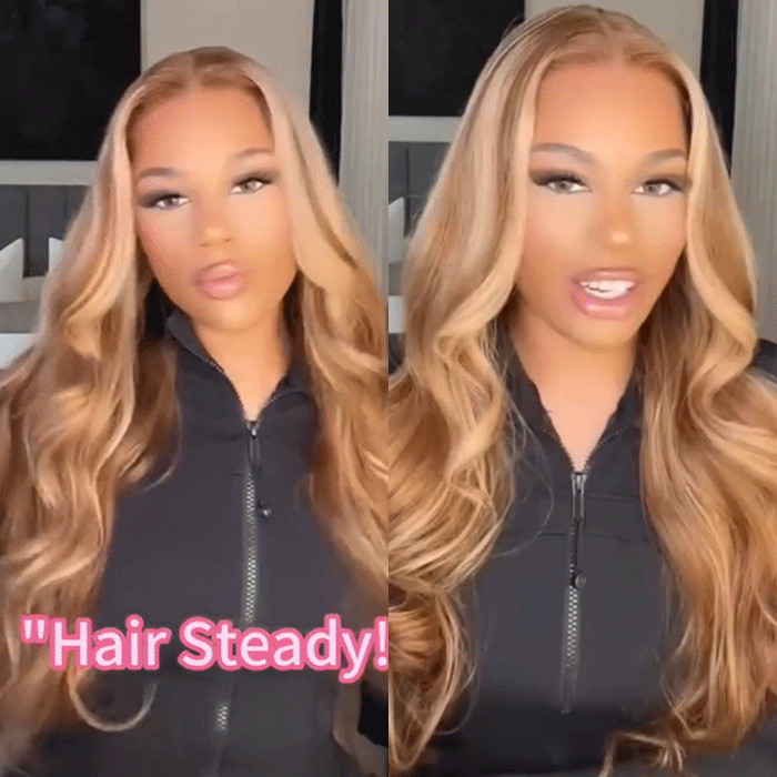 #4/27 Honey Blonde Highlight Glueless Pre-Cut 13X4 HD Lace Frontal Wig Ready & Go Body Wave Or Straight Wigs
