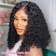 Type 4C Hairline Wig Deep Curly Hair Invisible HD Lace Front Human Hair Wigs With Curly Edges