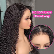 Type 4C Hairline Wig Deep Curly Hair Invisible HD Lace Front Human Hair Wigs With Curly Edges