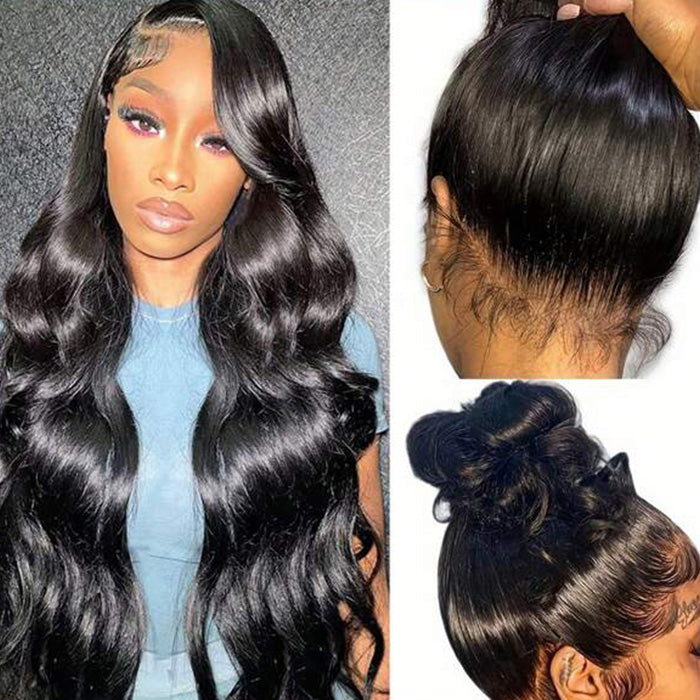 $100 OFF|Blonde Highlight 360 Transparent HD Lace Front Body Wave Natural Black Human Hair Wigs