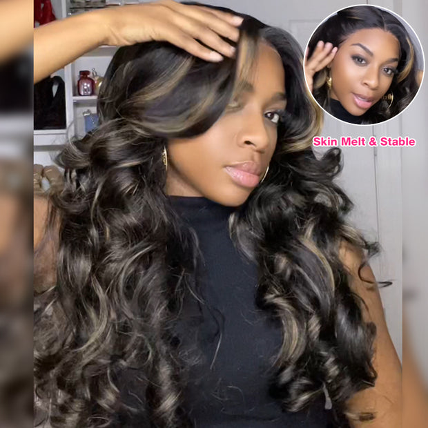 Pre All Everything | Highlights 3D Body Wave Tiny Knots Pre Bleached Wear Go Upgraded 13X6 HD Lace Glueless Wig