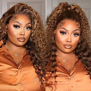 New 360 Lace Frontal Wigs With Hidden Strap #427 Highlight Snug Fit Affordable Body Wave Water Wave Deep Wave Human Hair Wig Special Sale