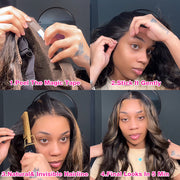 Pre All Everything | Highlights 3D Body Wave Tiny Knots Pre Bleached Wear Go Upgraded 13X6 HD Lace Glueless Wig