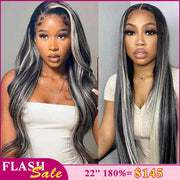 HD Lace Wigs Highlight 1B/613 Blonde Platinum Wig Body Wave Or Straight Human Hair For Woman