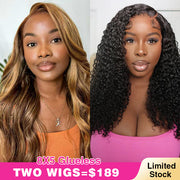 Two 220% Long Wigs |8X5 Pre Cut Lace #427 Body Wave Wig+8X5 Pre Cut Lace Curly Wig