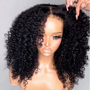 Layered Cut Curly Ready Go Glueless Wigs Pre Bleached Wig Parting Max 8X5 Pre Cut HD Lace 250% Density