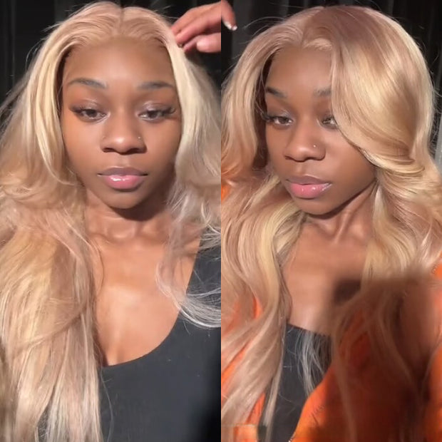 Pre All Everything Blonde Highlights 13x6 Undetectable Full HD Lace Front Human Hair Wigs