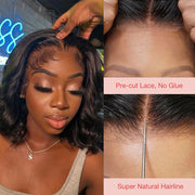 Body Wave Glueless Bob Wig Pre Cut HD Lace Closure Glueless Human Hair Wigs 220% Density