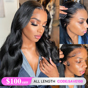 $100 OFF|Body Wave 5x5 Lace Closure Wigs Pre Plucked Pre Bleached Knots Affordable Human Hair Wigs