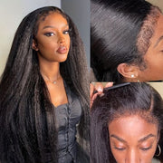 4C Edge Hairline丨Kinky Straight Hair 13x4 HD Lace Front Wig with Curly Edges Baby Hair Wigs