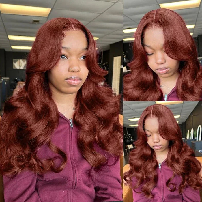 Clearance Sale|22''=$149 Glueless Pre Cut 8x5 Parting Max HD Lace Reddish Brown Body Wave Wig|Black Friday Sale