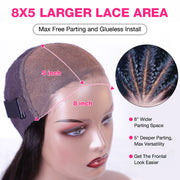 Glueless Curtain Bangs Body Wave Pre Cut HD Lace Wig Butterfly Hair Cut Highlight Honey Blonde Wig
