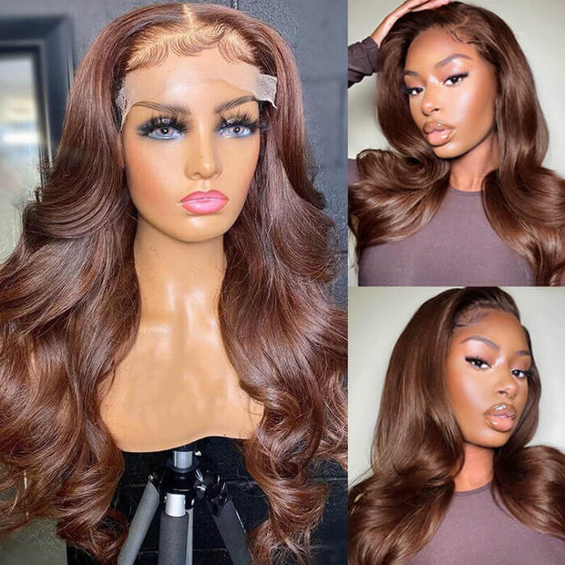 2 Wigs=$189|18 Inches 8X5 HD Lace Highlight Straight Wig+20'' Brown 8x5 HD Lace Body Wave Wig