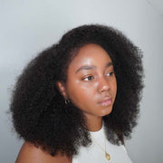 Kinky Edge Hairline Afro Kinky Curly Lace Front Wig Pre Bleached Real 4C Edges Glueless HD Lace Human Hair Wigs For Black Women