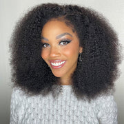 Kinky Edge Hairline Afro Kinky Curly Lace Front Wig Pre Bleached Real 4C Edges Glueless HD Lace Human Hair Wigs For Black Women