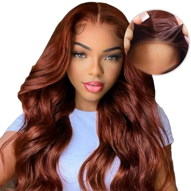 Two 220% Long Wigs |8X5 Pre Cut Lace Pre Bleached Knots #33 Body Wave Wig & Natural Black Water Wave Wig