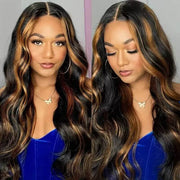 Pre All Everything Ready Go Highlights Ombre Brown 13X4 Pre Cut HD Lace Straight/Body Wave Glueless Wigs 180% Density