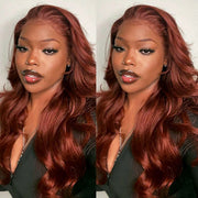 Pre-All Everything Lace Wig 13X6 Full Lace Reddish Brown Loose Body Wave Hair Pre Cut Pre Bleached Glueless Wig Special Sale