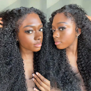 4C Curly Edges Lace Frontal Wig Invisible HD Lace Curly Human Hair Wig With Natural Baby Hairline