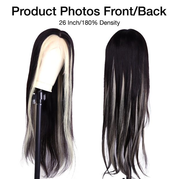 Ombre Balayage Wig With Blonde Streaks In Front Body Wave/Straight 13x6 HD Lace Front Human Hair Wigs