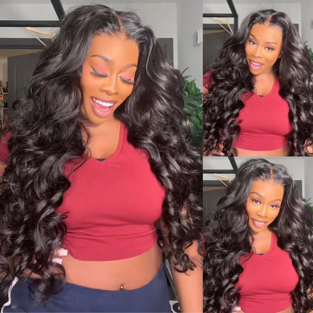 300% Ultra Dense Glueless Body Wave Wig Pre Bleached Pre Cut Invisible Skin Melt 8x5 HD Lace Human Hair Wig