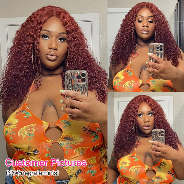 Pre-All Everything Lace Wig 13X6 Full Lace Reddish Brown Loose Body Wave Hair Pre Cut Pre Bleached Glueless Wig Special Sale