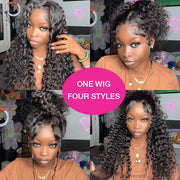 Upgrade Glueless 36O Lace Frontal Wigs With Hidden Strap Ready & Go Curly Affordable Human Hair Wigs 220% Density