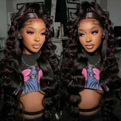 Pre-All 3D Bouncy Body Wave Glueless Wigs 13x6 Invisible HD Lace Front Human Hair Wigs Pre Cut Pre Bleached Pre Plucked