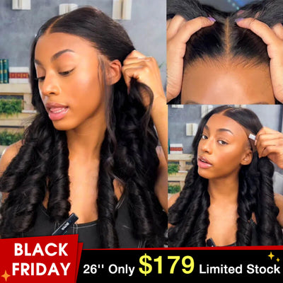 Pre-All 3D Bouncy Body Wave Glueless Wigs 13x6 Invisible HD Lace Front Human Hair Wigs Pre Cut Pre Bleached Pre Plucked