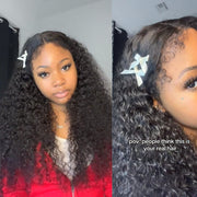 4C Edges Glueless 360 Lace Frontal Wigs With Hidden Elastic Strap Curly Affordable Snug Fit Human Hair Wigs