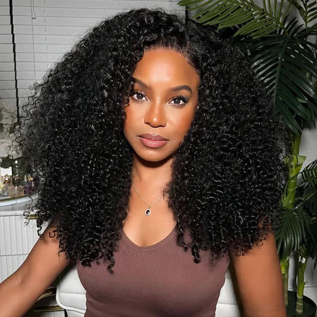 300% Density Bomb Curly HD Lace Front Wigs Pre bleached Glueless Ready To Go Human Hair Wigs