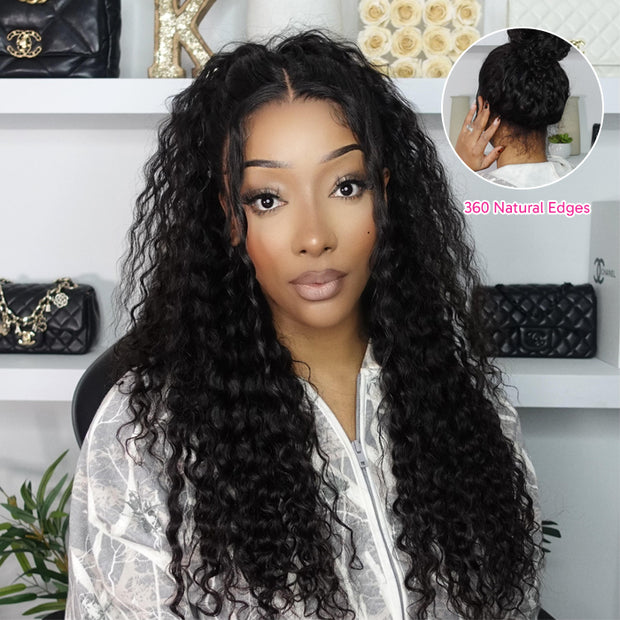 $100 OFF|Pre Cut 360 Lace Frontal Wigs With Hidden Strap Affordable Human Hair Wigs For Black Women On Sale