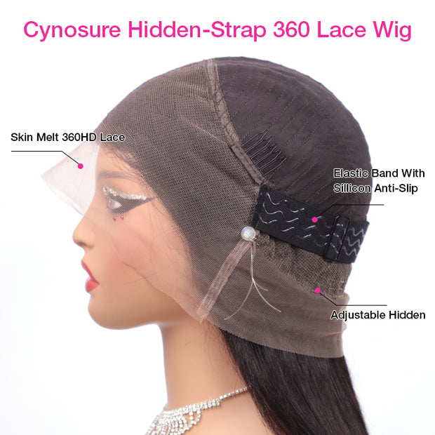 Upgrade Glueless 36O Lace Frontal Wigs With Hidden Strap Ready & Go Curly Affordable Human Hair Wigs 220% Density