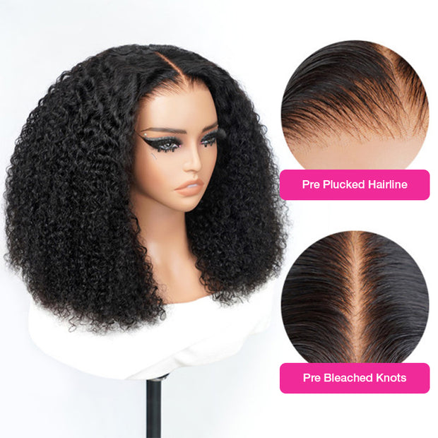 300% Density Bomb Curly HD Lace Front Wigs Pre bleached Glueless Ready To Go Human Hair Wigs