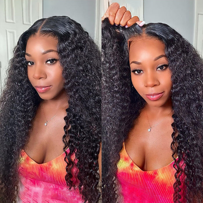 Two 220% Long Wigs |8X5 Pre Cut Lace Pre Bleached Knots #1B30 Highligth Straight Wig & Deep Wave Wig