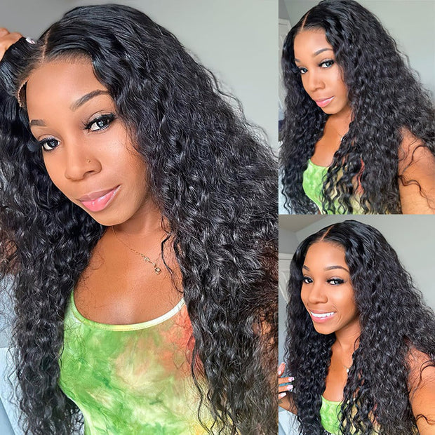 Pre All Everything Glueless Wig 8x5 Pre Cut HD Lace Deep Wave Human Hair Wigs With Pre Bleached Knots