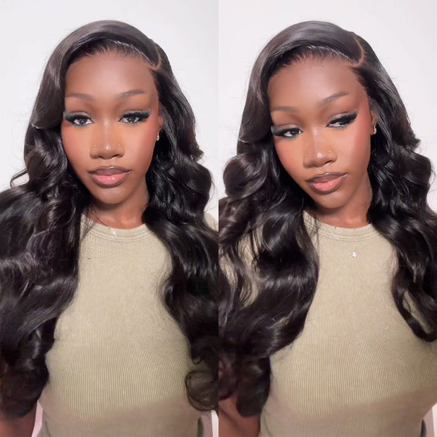 Top Deal|Pre-All everything,Pre Cut Pre Bleached,Pre Plucked 3D Bouncy Body Wave Glueless Wigs 13x6 Invisible HD Lace Front Human Hair Wigs