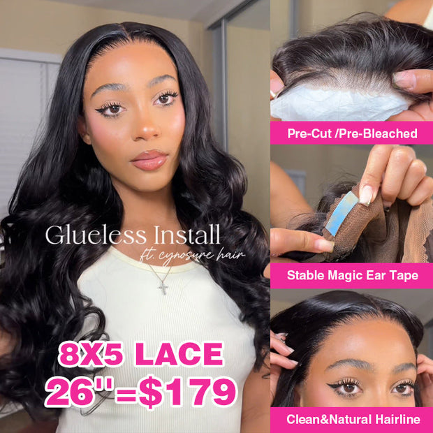 Top Deal|Pre-All everything,Pre Cut Pre Bleached,Pre Plucked 3D Bouncy Body Wave Glueless Wigs 13x6 Invisible HD Lace Front Human Hair Wigs