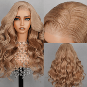 Light Flaxen Brown Blonde Pre Cut 8X5 Lace Glueless Slip On & Go Wig Milk Tea Brown Transparent HD Lace Front Wigs