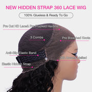 New Upgrade Hidden Elastic Strap 360 HD Lace Wig Straight Human Hair Wigs Snug Fit All Sizes