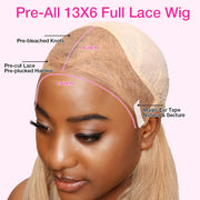 Pre All Everything Blonde Highlights 13x6 Undetectable Full HD Lace Front Human Hair Wigs