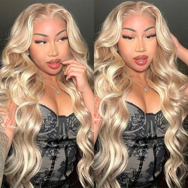 Pre All Everything Blonde Highlights 13x6 Undetectable Full HD Lace Front Human Hair Wigs