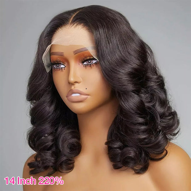 Bouncy And Fluffy Loose Wave HD Lace Wig Pre Bleached Pre Plucked Elegant Human Hair Wig For Black Women