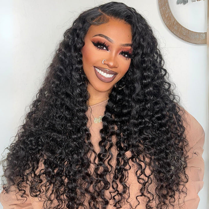 (Super Deal) Long 30inch 34inch Pre Bleached 13x4 HD Lace Frontal Wigs Pre-plucked Human Hair Wig 220% Density