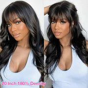 Pre All| Wispy Bangs Glueless Bouncy Body Wave HD Lace Wig Pre Cut Pre Bleached Natural Human Hair Wigs